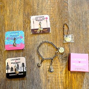 Hello Kitty and Friends Charm Bracelet with Extra Charms - Brand New